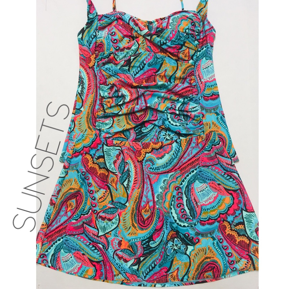 Sunsets paisley tankini set XL